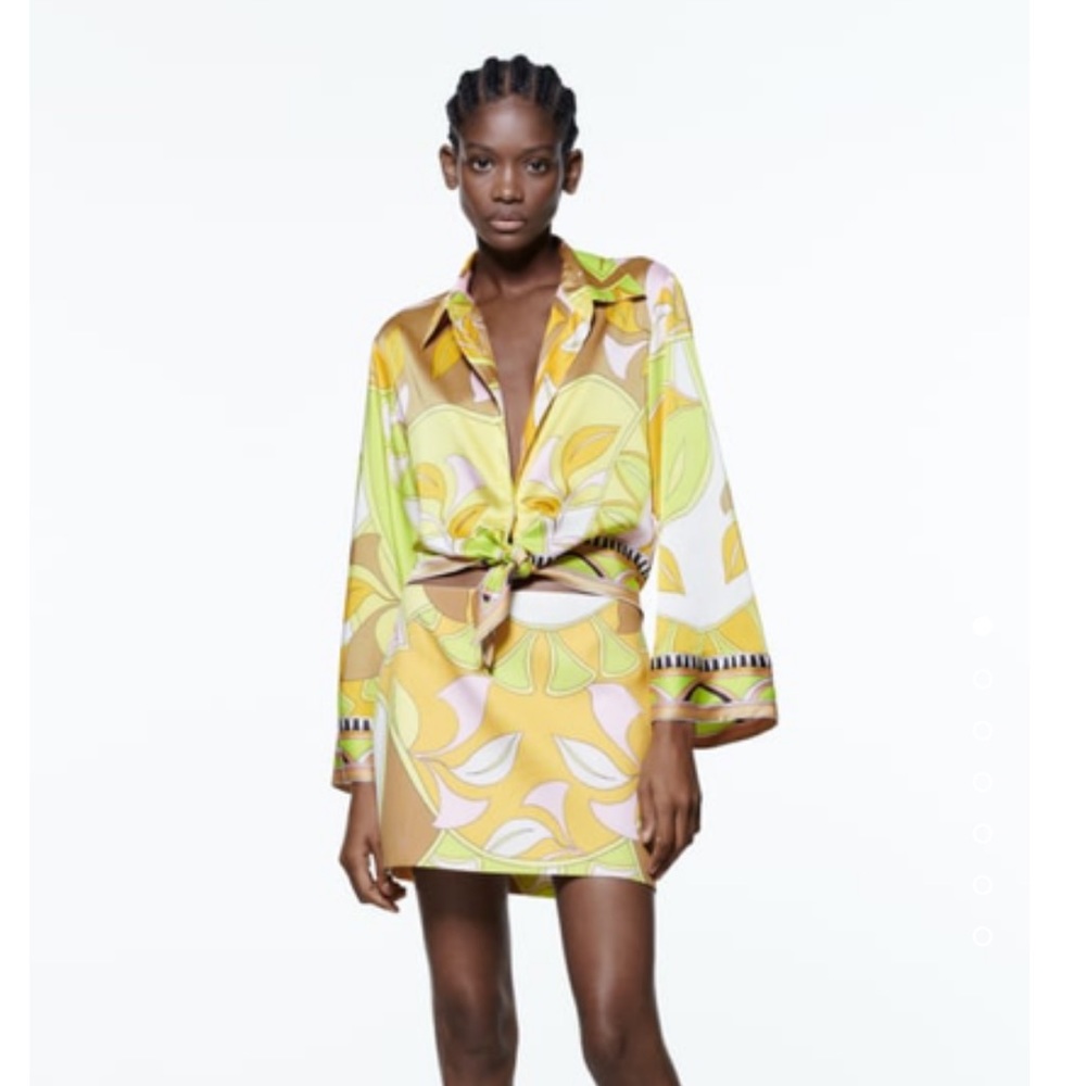 Zara Tied Print Blouse